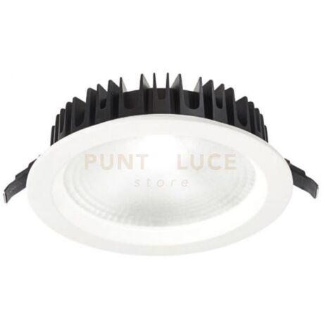 GFA860C- FARETTO DA INCASSO TONDO BIANCO LED 3000K 1280LM 16W D.14,5CM ALLUMINIO E VETRO