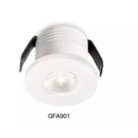 GFA901C- FARETTO DA INCASSO A MOLLA IN ALLUMINIO A LED 3000K 170LM 3W COLORE BIANCO D.3,5CM