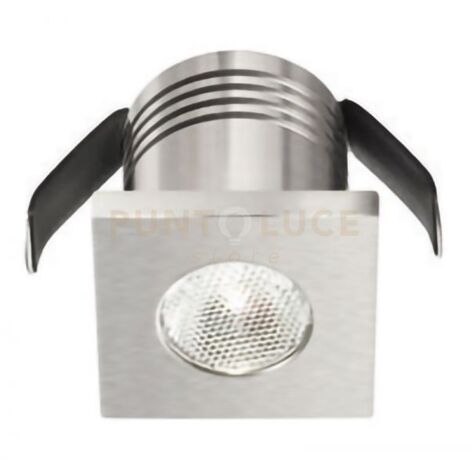 GFA902C- FARETTO DA INCASSO A MOLLA IN ALLUMINIO A LED 3000K 170LM 3W COLORE NICKEL QUADRATO 3,2X3,2CM