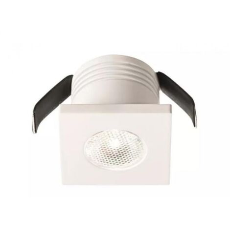 GFA903N- - FARETTO DA INCASSO A MOLLA IN ALLUMINIO A LED 4000K 180LM 3W COLORE BIANCO QUADRATO 3,2X3,2CM