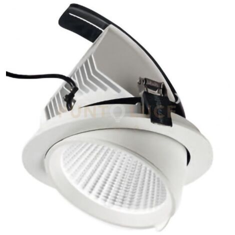 GFA910C- FARETTO DA INCASSO REGOLABILE IN ALLUMINIO A LED 3000K 1600LM 20W COLORE BIANCO D.13CM