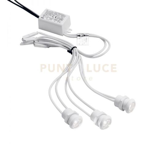 GFA920C- MODULO DA 3 FARETTI LED 3000K 450LM 3X1W D.2CM DA INCASSO BIANCO