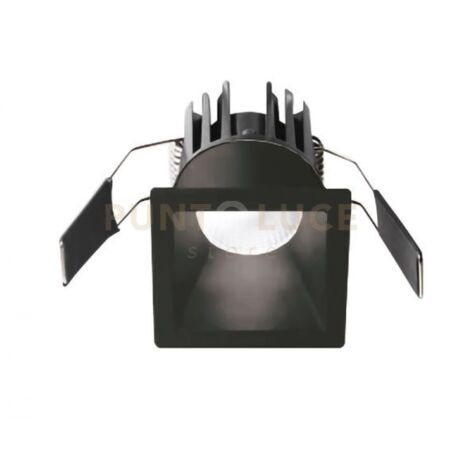 GFA961N- - FARETTO DA INCASSO NERO IN ALLUMINIO A LED 4000K 656LM 8W QUADRATO 5,6X5,6CM