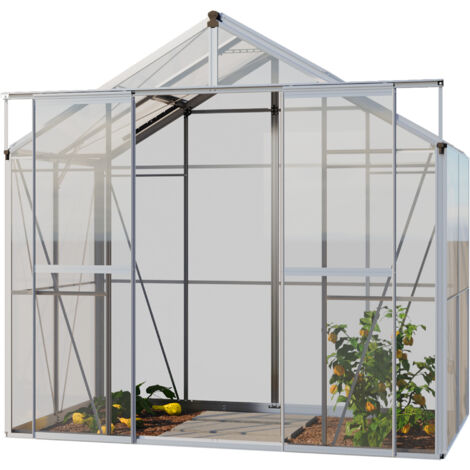 GFP Gewächshaus Jade 2 Glasgewächshaus 222x131 cm  Aluminium-Rahmen, 4 mm Sicherheitsglas
