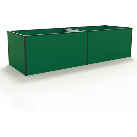 GFP Hochbeet Kräuter-Gemüse-Beet KINGSIZE DANIELA Aluminium - 297 x 77 x 77 cm - Grün - formstabil und witterungsbeständig mit Aluminium-Hohlkammerprofilen