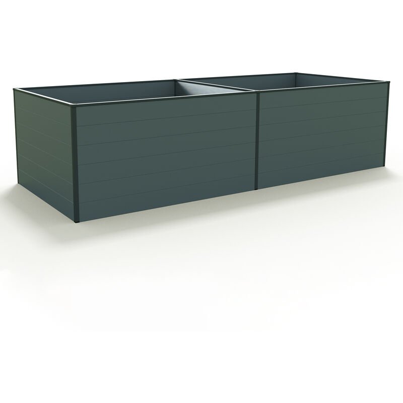 Gfp Hochbeet Kräuter-gemüse-beet Kingsize Daniela Aluminium - 297 X 119 X 77 Cm - Anthrazit - Formstabil Und Witterungsbeständig Mit