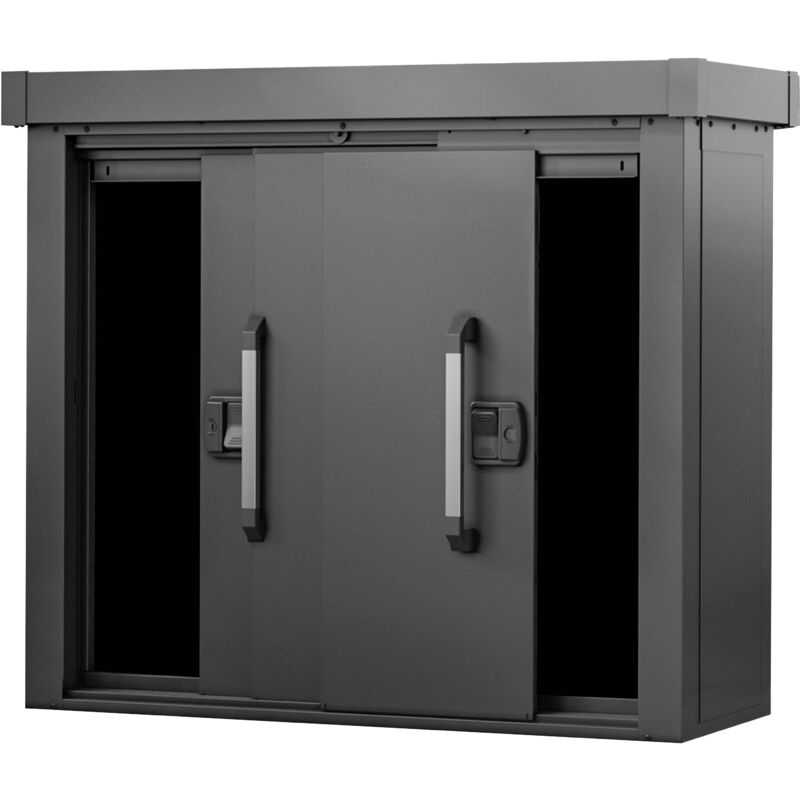 Gfp Primeyard Armoire de jardin en métal 135x55x112 cm Abris de jardin anthracite, plancher inclus
