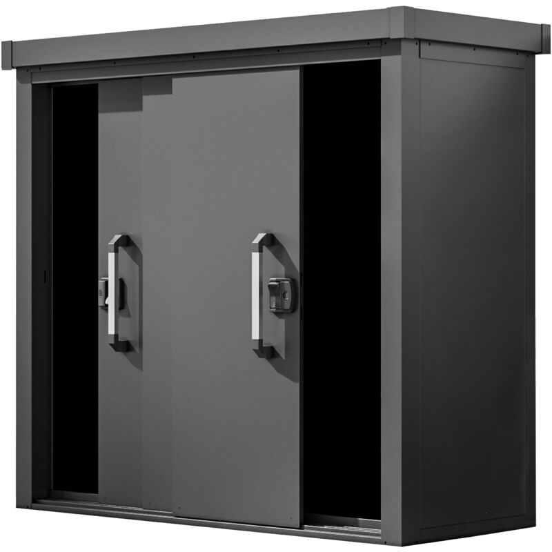 GFP Primeyard Armoire de jardin en métal 180x78x161 cm Abris de jardin anthracite, plancher inclus