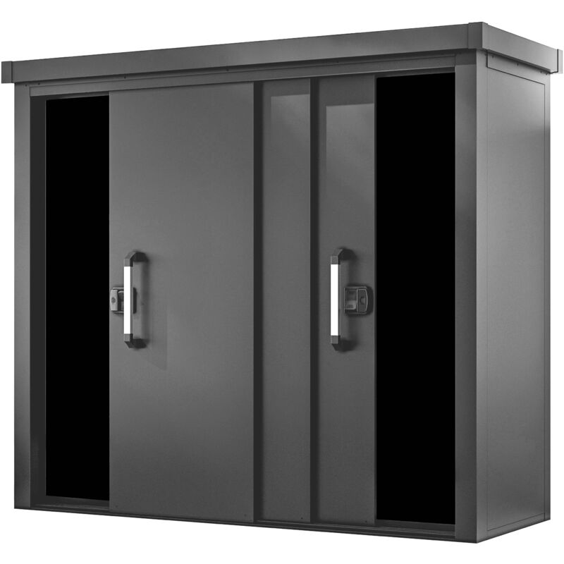 Toolport - gfp Primeyard Armoire de jardin en métal 210x78x191 cm Abris de jardin anthracite, plancher inclus