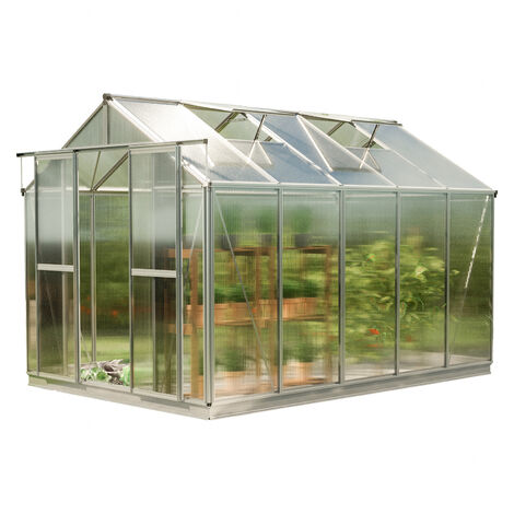 GFP Serra Saphir 5 telaio in alluminio 259 x 322 cm, lastre a doppia parete di 8 mm, con apri-finestra automatico e telaio di fondazione
