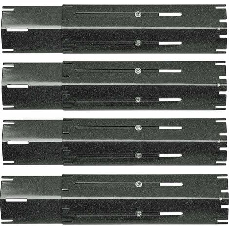 GFTIME 30-53 cm Diffuseur de chaleur universel pour Charbroil, Landmann, Enders, Taino, Barbecook, Proficook, Brinkmann, pièces de rechange du distributeur de flamme en acier porcelainé lot de 4