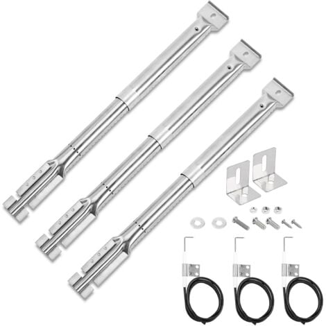 GFTIME 31 à 42CM Brûleur Tubulaire Universel de Rechange réglable en Acier Inoxydable, s'adapte à la Plupart des grilles de Barbecue à gaz, 3 en Pack