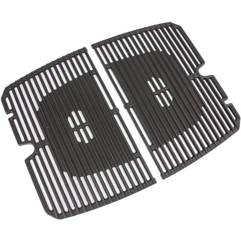 GFTIME 35 x 23,5 CM Gusseisen Grillrost für Burnhard Wayne Tragbarer 2 Brenner, Burnhard Gasgrill Wayne zubehör massives Gussrost, 2 Stück
