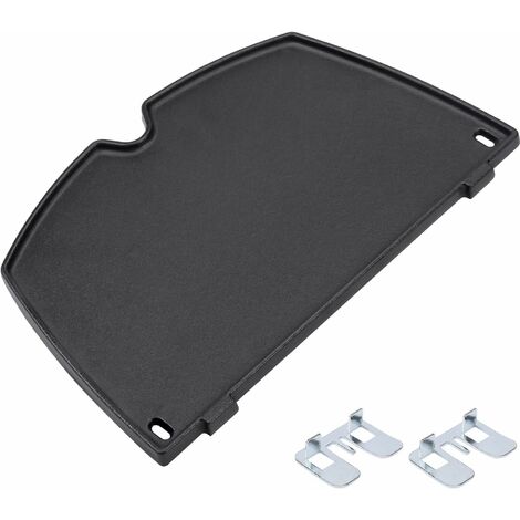 GFTIME 38,9 x 27,5 CM 6559 Plancha en Fonte de Cuisson pour Weber Q200 Q220 Q2000 Q2200 Modèles de Gril de la série, Plaque de Cuisson barbecue Gril à Gaz pièces de Rechange, Paquet 1