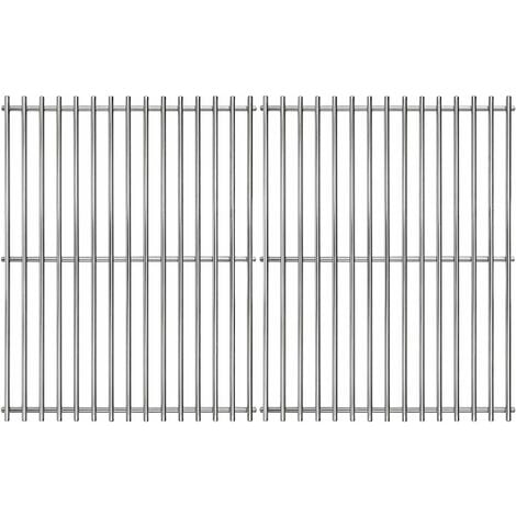 GFTIME 38CM 7521 Grille cuisson en acier inoxydable pour Weber Spirit 200 E200 E210 S200 S210, Spirit 500, Genesis Silver A (avec 2 Boutons de brûleur latéral), Grille de Barbecue Pièces Détachées pour 7521, 7522, 7523