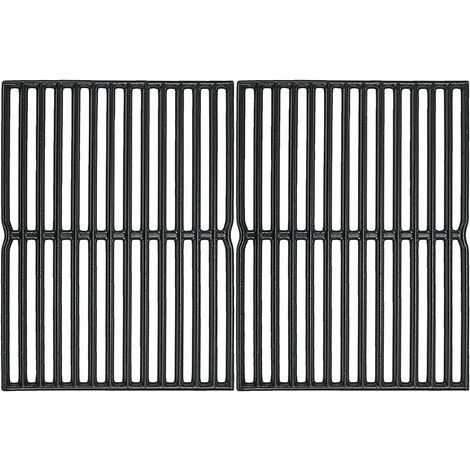 GFTIME 38cm 7522 Grille Cuisson pour Weber Spirit 200 E200, E210, S200, S210, Spirit 500, Genesis Silver A (avec 2 Boutons de brûleur latéral), Weber 7521 7523 65904 65905 Grille de Gril en Fonte Barbecue Grille Accessoires