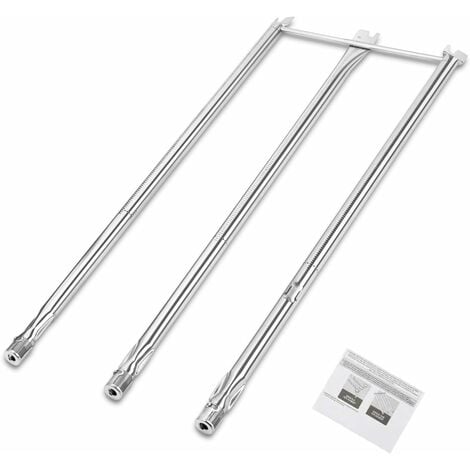 GFTIME 67722 87cm Brûleur accessoire pour Weber Genesis 300 E310 S310 E320 S320 avec Bouton de Commande Latérale (2007-2010) pièce détachée tube brûleur en acier inoxydable pour barbecue à gaz Weber