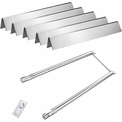 GFTIME 68,6cm Brûleur et 54,6cm Flavorizer Bars Kit de pièces de rechange pour Weber Spirit 200 E210 S210 bouton de commande latérale (2007-2012), Genesis Silver A, pour Weber 7507,7535, 65902