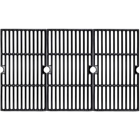 GFTIME 68763 43 x 24cm Gusseisen Grillrost Ersatzteile für Charbroil, Barbecook Siesta 412, Kenmore, Gasgrillroste Zubehör 3 Stück