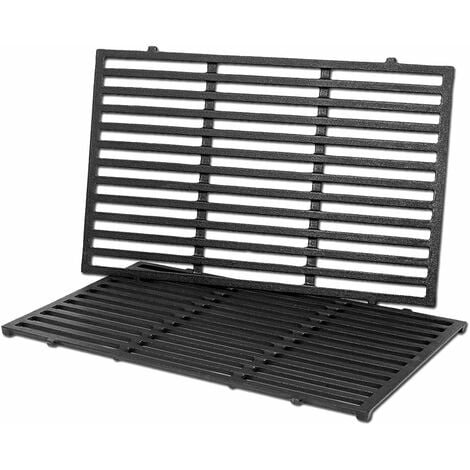 GFTIME 7638 44,5cm Grilles de Cuisson en fonte pour Weber Spirit 300 Series Spirit E310 E320, Spirit I & II E/S/SP 310 320 330, Spirit 700, Weber 900, Grilles pièce détachée pour Weber 7639, Lot de 2