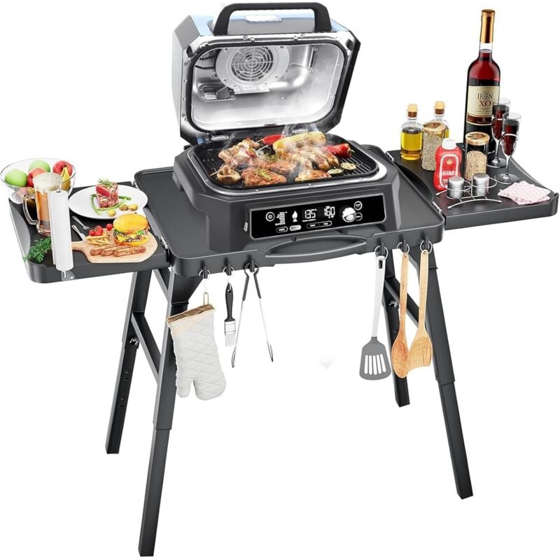 Gftime - Chariot de barbecue portable universel pour Enders Urban, Weber Q100, Q200, Q300 Series, Ninja Woodfire Grill, Burnhard Wayne, support de