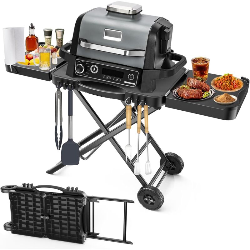 Gftime - Chariot de table de barbecue pour Weber Q100 Q200 Q300 Series, Enders Urban, Ninja Woodfire Grill, Burnhard Wayne, support de barbecue avec