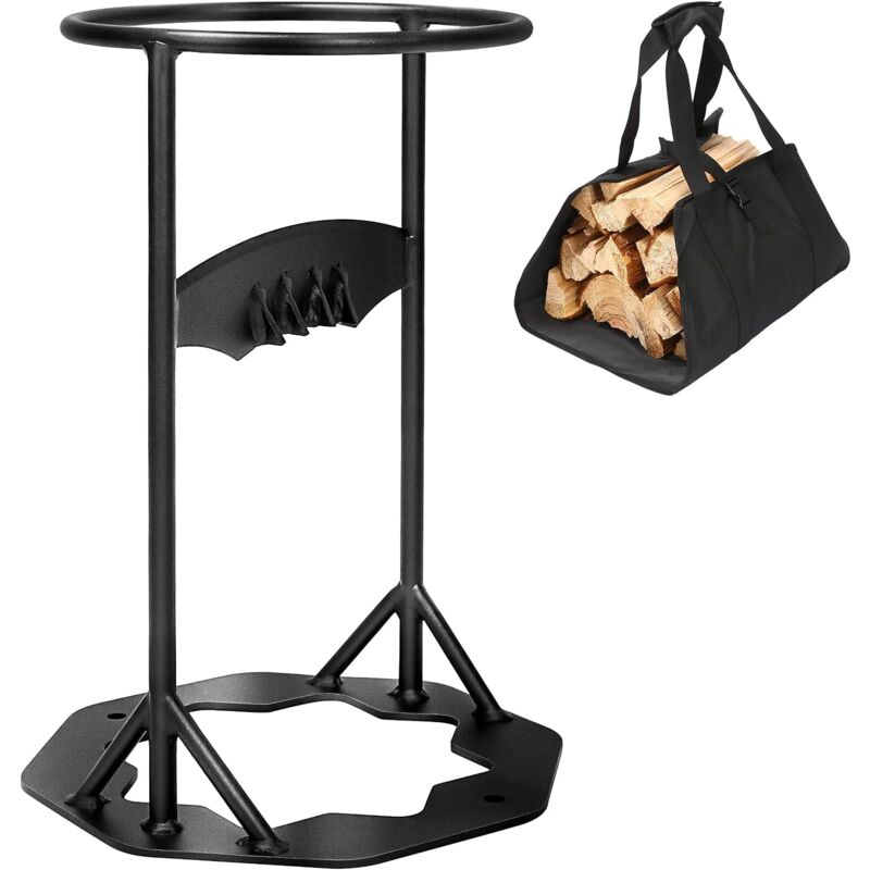 Gftime - Fendeur de bois 43.5 x 30cm, Fendeur de bois d'allumage manuel avec sac de transport Log, Fendeur de bois portable coupe-mains pour le