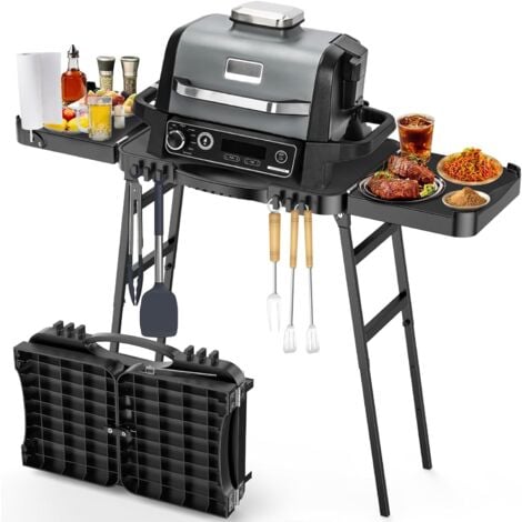 GFTIME Grillständer für Enders Urban, Weber Q100 Q200 Q300 Serie, Ninja Woodfire Grill, Burnhard Wayne, universal Grillwagen für die meisten tragbaren Grillplatten