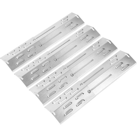 GFTIME Universal Brennerabdeckung 29 bis 43cm für die meisten Gasgrill, Flammenverteiler Ersatzteile für Charbroil, Landmann, Enders, Taino, Barbecook, Proficook, 4 Stück