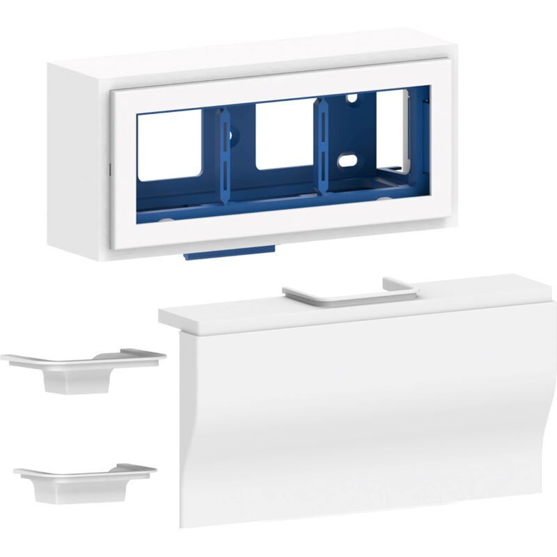 GGK - Boîtier adaptateur blanc pour appareillage triple 45 x 45 - Compatible avec plinthe électrique 4D et goulottes 12 x 22 / 15 x 30