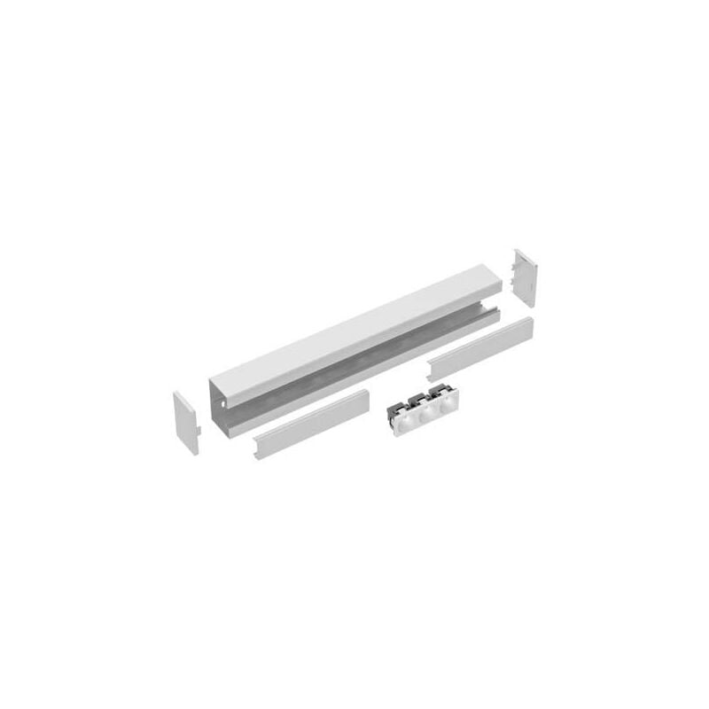 Kit goulotte électrique 65X100MM L.1M prééquipé 3PC 2P+T et 2 embouts blanc - WS10224 - GGK