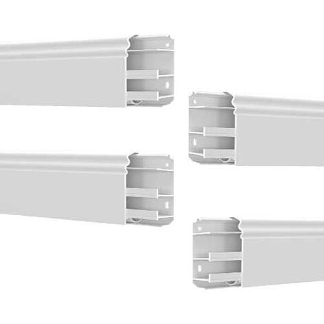 MUDEELA Cache Cable Simple, 8 Mini Goulotte Passe Cable, PVC Auto-adhésif  Cache Fils Electrique, Parfait pour Cacher 1-2 Petits Cordons - L400mm,  W12mm H8mm, Blanc : : Bricolage