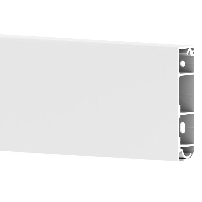 Lot de 4 plinthes électriques 4D blanches - Moderne et discrète - Rend les câbles invisibles - Angles internes et externes sans surépaisseur - GGK