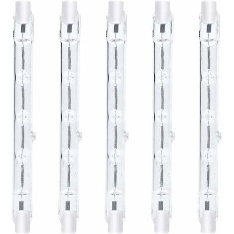 GGNRALNY 118mm R7s Dimmable ampoule halogène crayon 300W Blanc Chaud 2800K r7s linéaire 3000lm AC220-240V J118 Projecteur Halogène Linéaire pour l’éclairage de paysage, sécurité, lampadaire (5pcs) [Cl