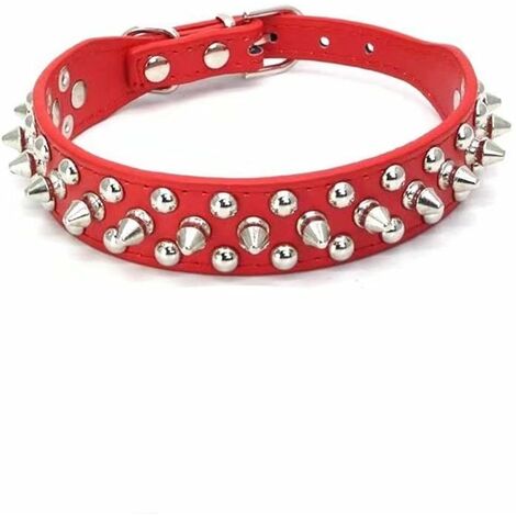 GGNRALNY Colliers classiques Ensemble de Laisse pour Collier de Chien en Cuir à Pointes, Collier pour Chien Bullet Nail Rivet, Collier pour Chien en Cuir avec Rivets, pour Taille Moyenne, Pit-Bull, B