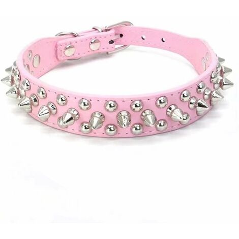GGNRALNY Colliers classiques Ensemble de Laisse pour Collier de Chien en Cuir à Pointes, Collier pour Chien Bullet Nail Rivet, Collier pour Chien en Cuir avec Rivets, pour Taille Moyenne, Pit-Bull, B