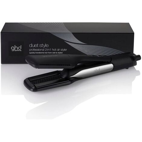 ghd duet style - Plancha de pelo y secador 2 en 1 de mojado a peinado, tecnología Air-Fusion, negro