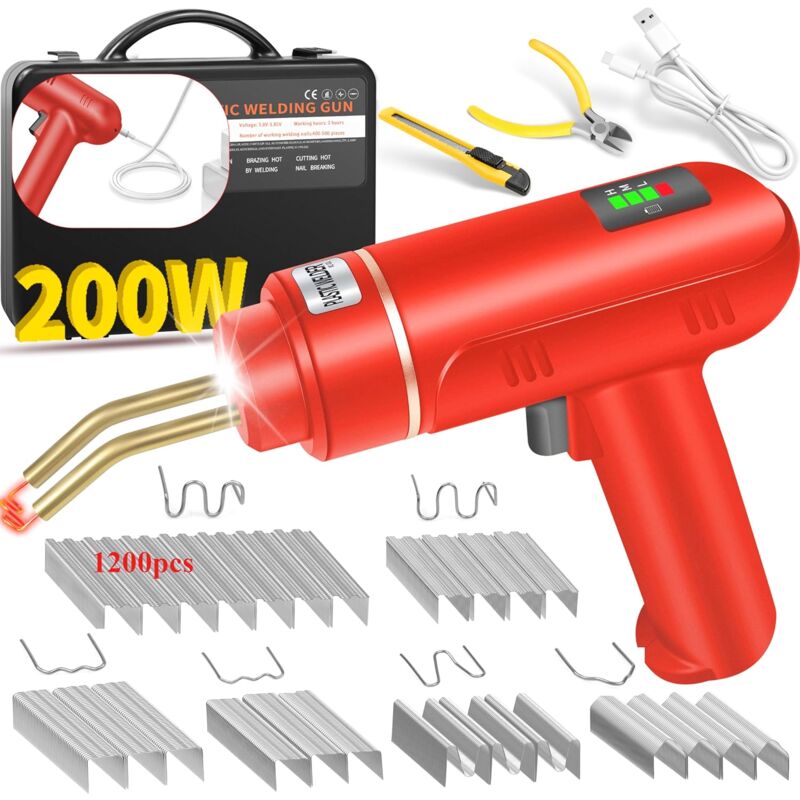 Start - Ghguole 200W Soudure Plastique,5000mAh Batterie Soudeuse Plastique,USB Rechargeable Kit Reparation Plastique,Sans Fil Soudage Plastique avec