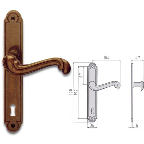 Ghidini 290089000 Maniglia Ottone Brunato Barocco Q8x90