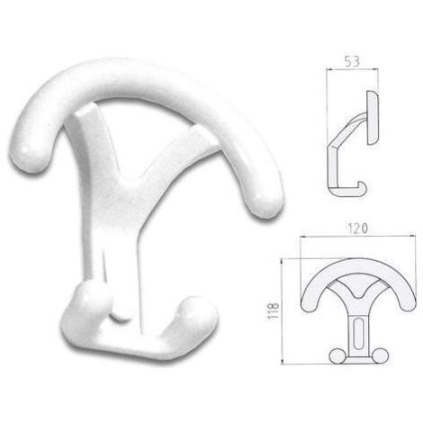 Ghidini Porta Abiti da Parete Nylon 120 x 53 x h. 118 mm Bianco Lucido Dumbo