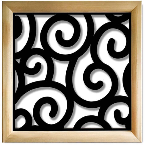 GHIRIGORI - Moduli Decorativi in Legno e PVC - Misura: 48x48 cm - Colore: nero