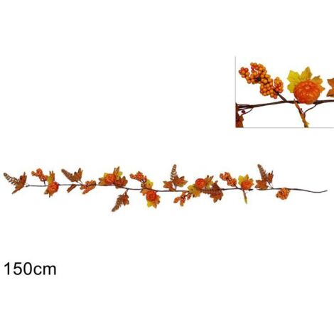 GHIRLANDA BACCHE E FOGLIE CON BACCHE LUNGO AUTUNNO 150 CM DI DUE ESSE