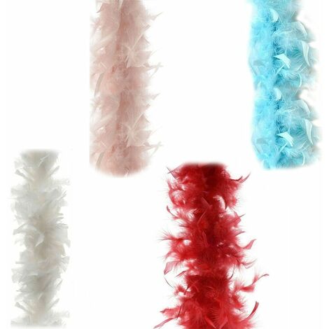 Ghirlanda boa piume bianco rosa celeste azzurro rosso addobbi albero di natale decorazioni natalizie accessorio costume - colorigenerali: BIANCO