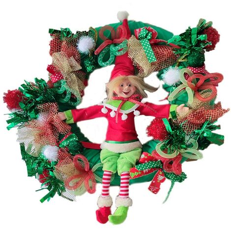 Ghirlanda corona fuori Porta PUPAZZO GIULLARE per Decorazioni Natalizie addobbi di natale festone Negozio casa Porte portoni