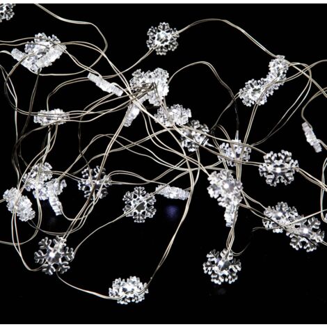 Ghirlanda da interno a 60 LED in rame - Fiocco di neve bianco freddo - Feeric lights & christmas