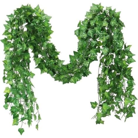 Ghirlanda di edera artificiale realistica da 12,2 m – Rami finti rampicanti resistenti ai raggi UV per decorazioni murali di matrimoni, giardini, feste, interni/esterni – Confezione da 5