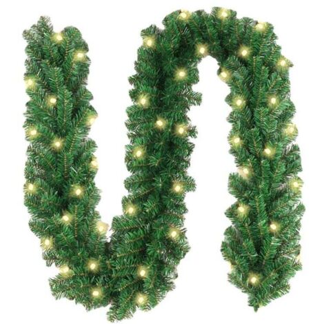 Ghirlanda di lanterne natalizie da 2,7 metri, 160 viticci in rattan, albero di pino artificiale bianco caldo, decorazione natalizia per interni ed esterni