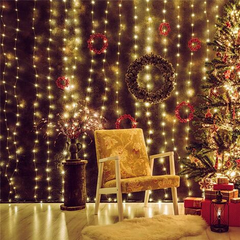 8 modalità Impermeabile Tenda a Stella Rame Bianco Caldo Feste 138 luci 12 Stelle SALCAR Catena Luminosa con Sfere a LED Decorazione per Natale per Interni ed Esterni 