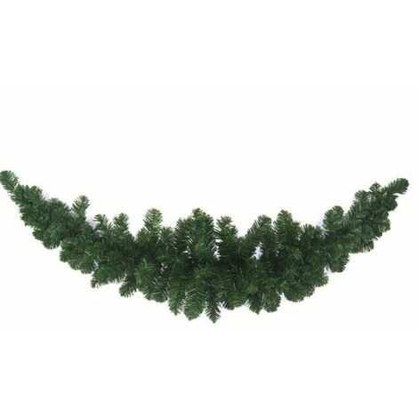 Ghirlanda di Natale Festone Verde 120 cm Decorazione porta portone scala casa vetrina Negozi Bar Hotel Artificiale Realistico