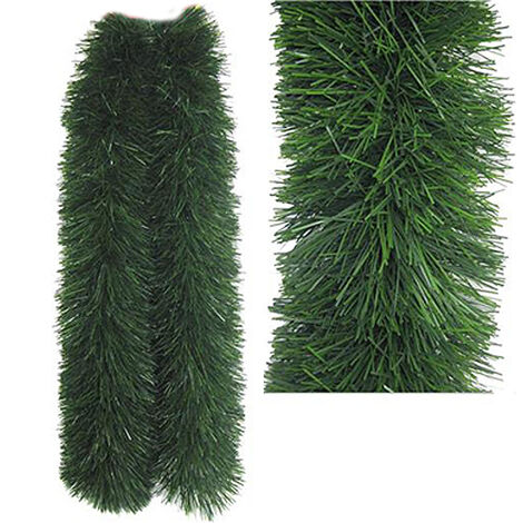 Ghirlanda di Natale Festone Verde 270cm morbida Decorazione porta portone scala casa vetrina